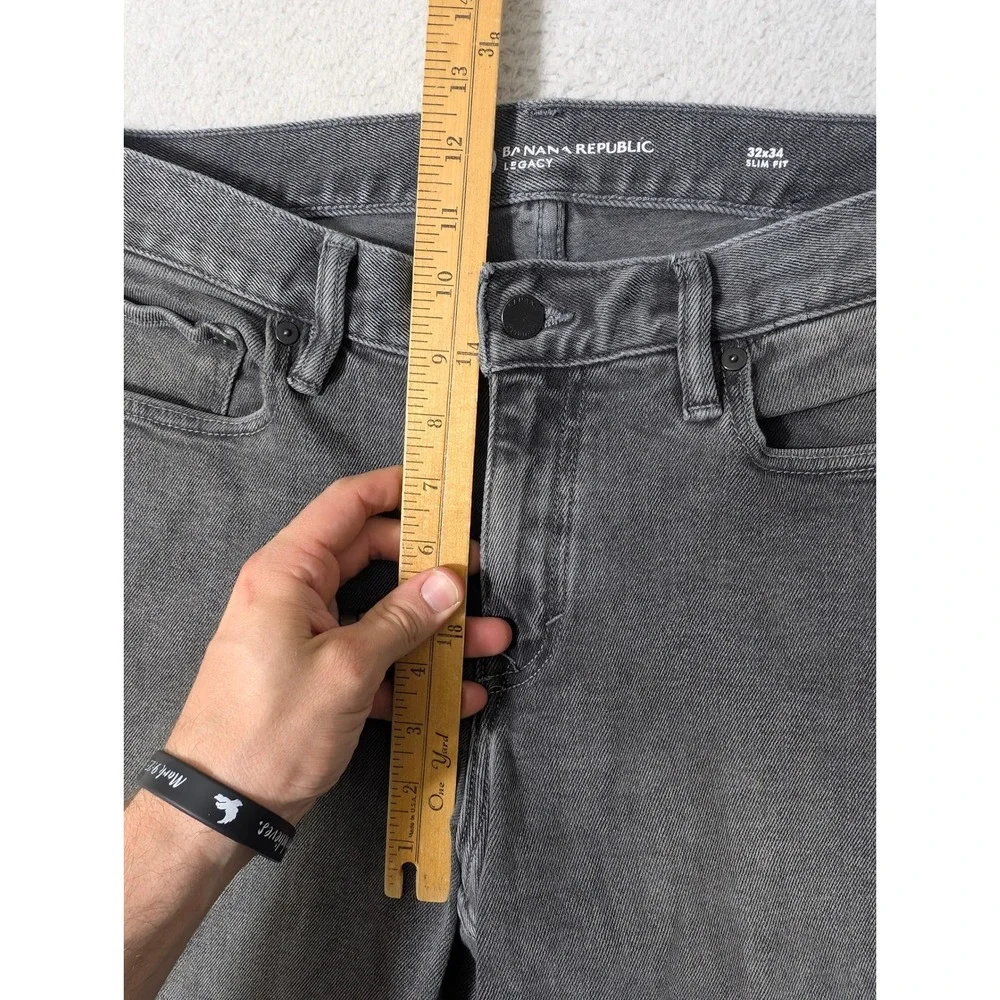 Banana Republic Jeans Mens 32/34 Gray/Black Legacy‎ Slim Fit Stretch